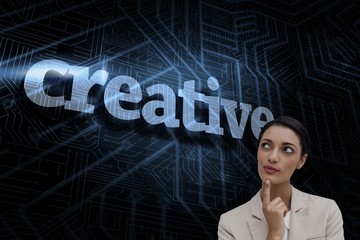 Creative against futuristic black and blue background