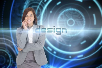 Design against futuristic technological background