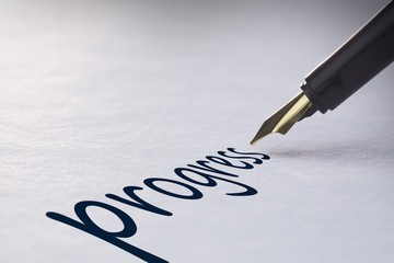 Fountain pen writing Progress