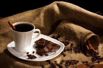 coffee and chocolate with spices