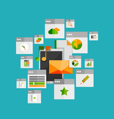 Tablet apps trendy flat design