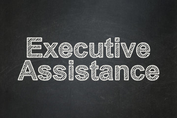 Obraz premium Finance concept: Executive Assistance on chalkboard background