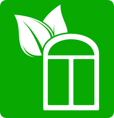 icon with window and leaf