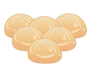six hot cross buns