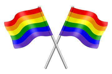 Drapeaux arc-en-ciel croisés