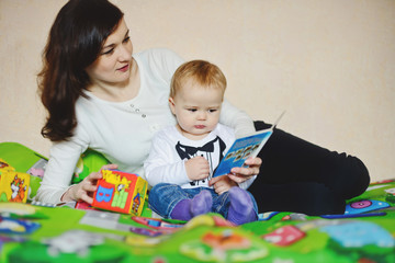 Naklejka premium mother and baby son