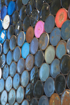 Oil barrels stacked up