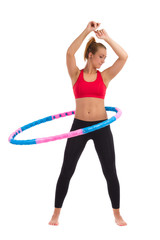 Fototapeta na wymiar Female Exercise with Hula Hoop