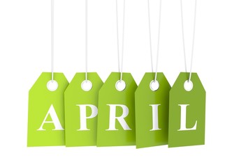 Green april etiquette tag