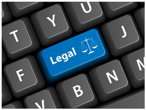 "LEGAL" Key (justice law rights contract free advice faq button)