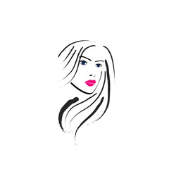 A beautiful lady with long hair