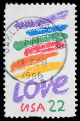 Stamp printed in USA dedicated to the Love circa 1980.