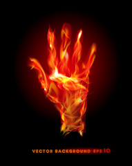 fire collection, Fire background, Hand raising up
