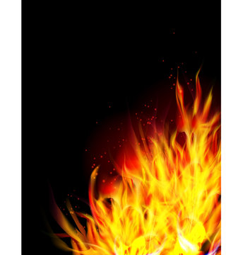 Fire background with space for text