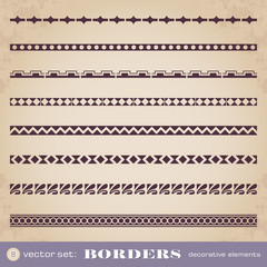 Borders decorative elements set 8