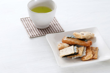 お煎餅　緑茶