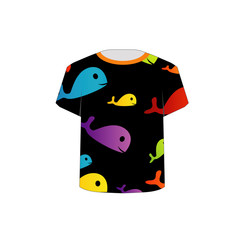 T Shirt Template- colorful fishes