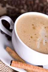 fresh coffee with cinnamon