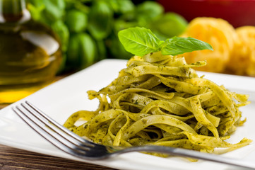 Tagliatelle with pesto