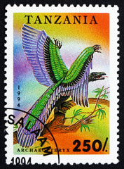 Postage stamp Tanzania 1994 Archaeopteryx, Prehistoric Animal