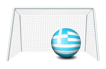 A ball with the flag of Greece