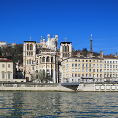 Saint Jean cathedral, next to the Saone river