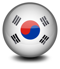 A ball with the South Korean flag