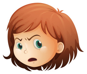A head of an angry child