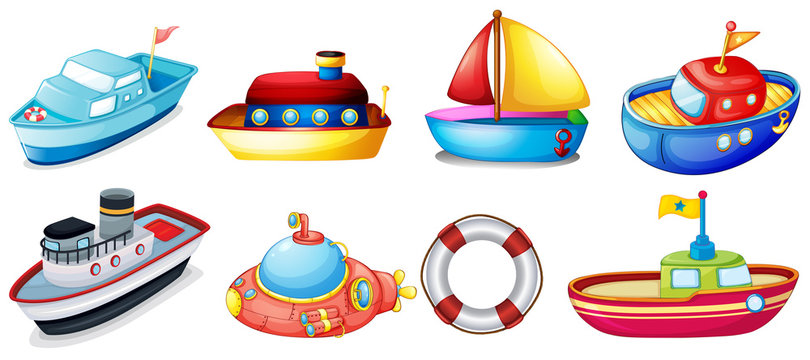 Collection of toy boats