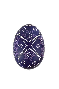 handbemaltes Osterei sorbische Art blau