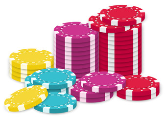 A collection of poker chips