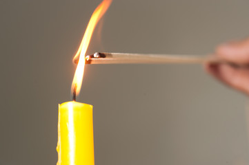 Light candle is the ignite of incense.