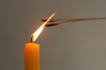 Light candle is the ignite of incense.