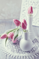 Still Life with Pink Tulips