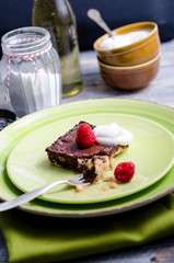 Schokoladentarte mit Himbeeren