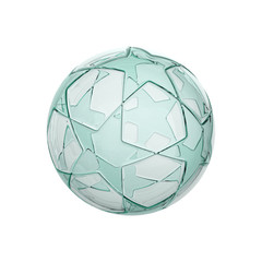 glass football - soccer ball with star pattern isolated on white
