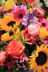 Mixed bouquet in bright colors