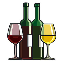 red and white wine
