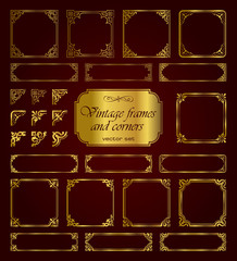 Golden vintage frames and corners - set 2
