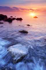 Fototapeta premium Zachód słońca na morzu