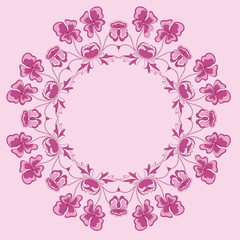Spring wreath of flowers. Vector element
