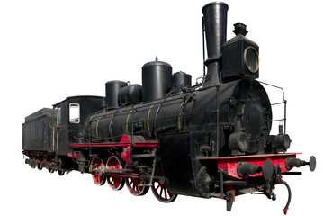 very old black locomotive