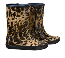 Fashionable women's rubber boots leopard