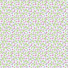 Abstract hand-drawn seamless floral background pattern