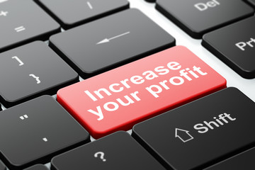 Fototapeta premium Finance concept: Increase Your profit on computer keyboard