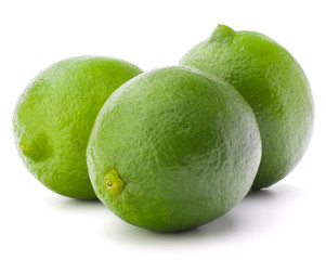 Citrus lime fruit isolated on white background cutout