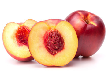 Nectarine fruit isolated on white background cutout