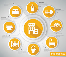 Hotel concept,Infographic s,Yellow version