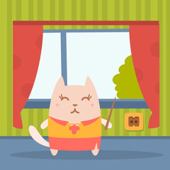 Character  teacher in a woman business suit colorful flat