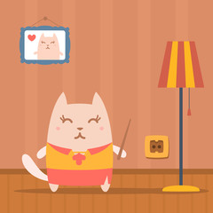 Character  teacher in a woman business suit colorful flat